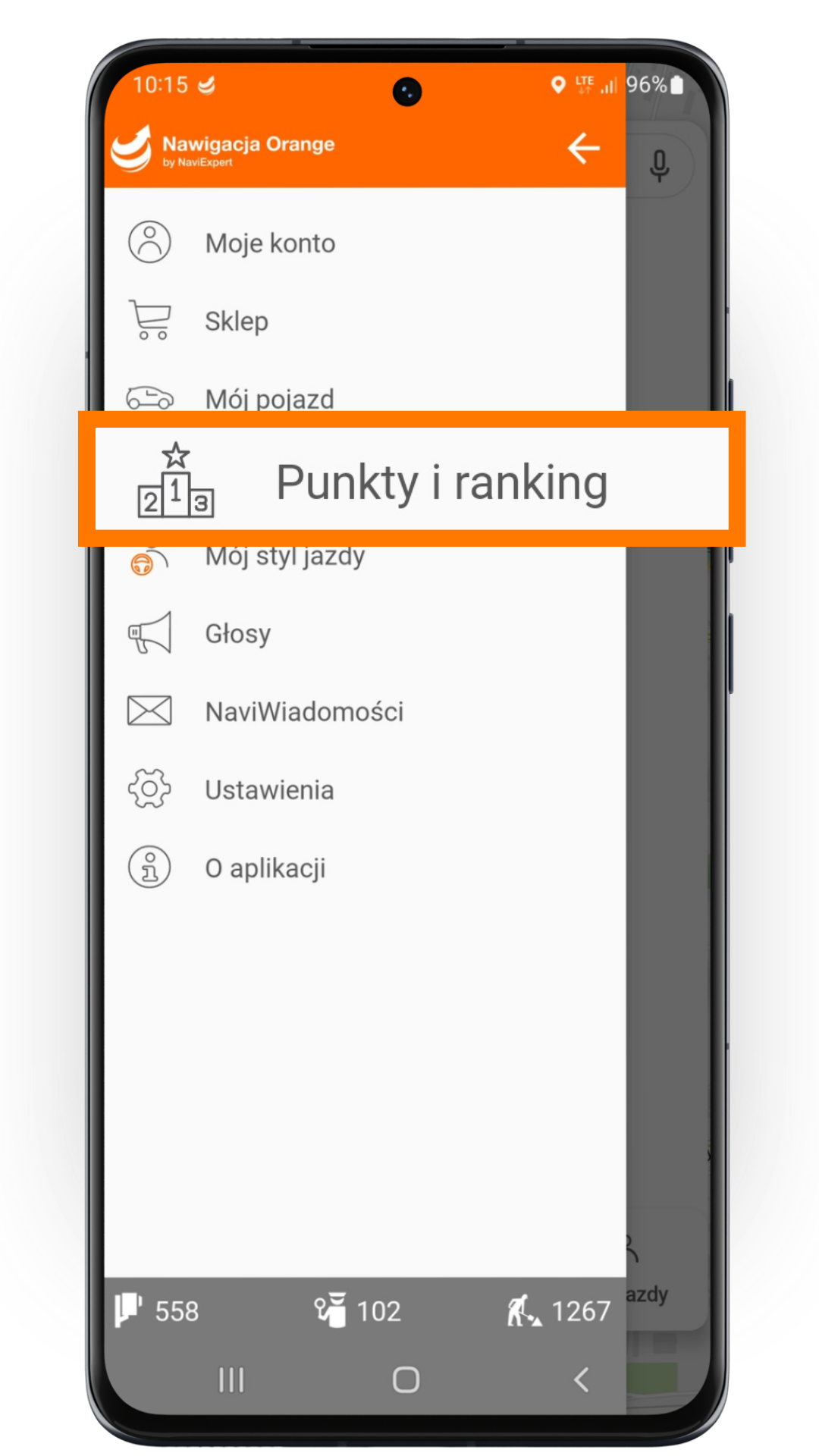 Menu Punkty i ranking